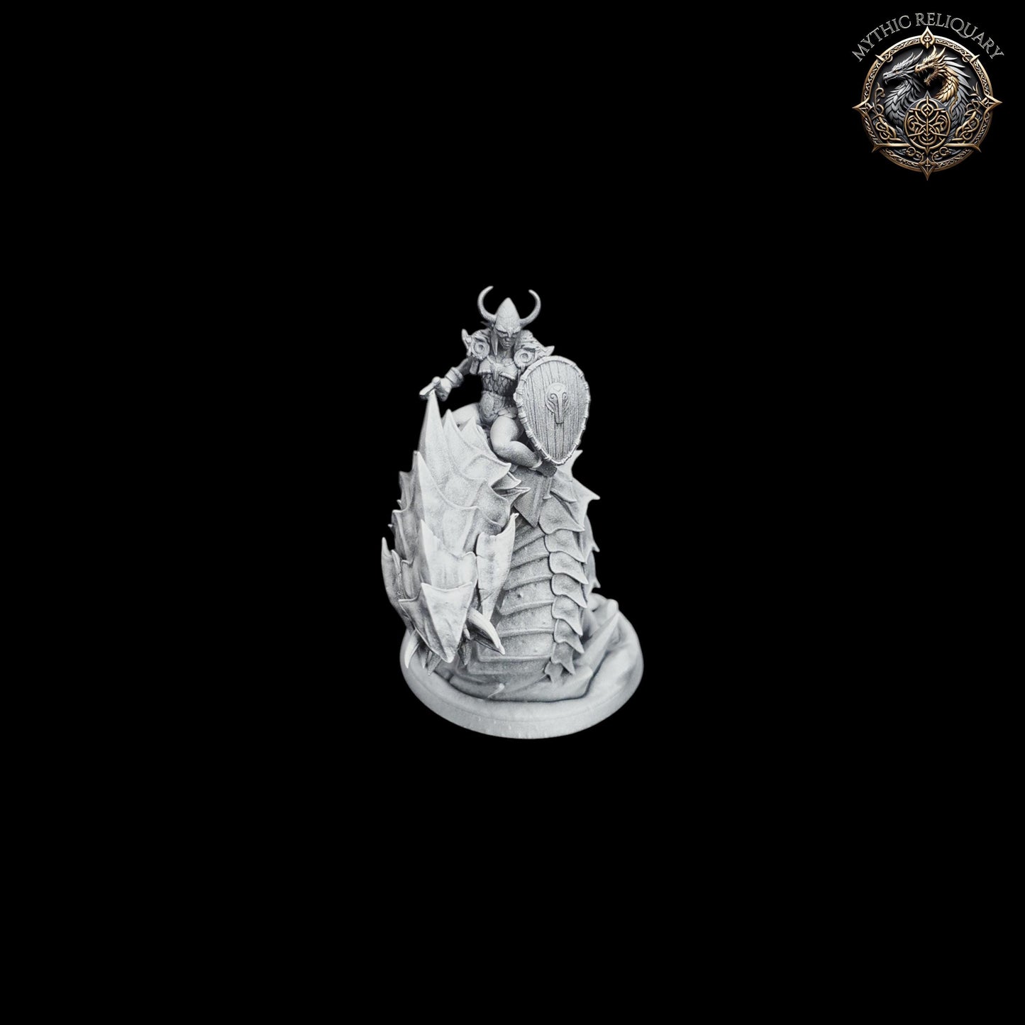 Frost Wyrm Champion by Artisan Guild | Large Pro-Printed Miniature | Elf Mounted Fighter, Boss Monster for D&D, TTRPGs