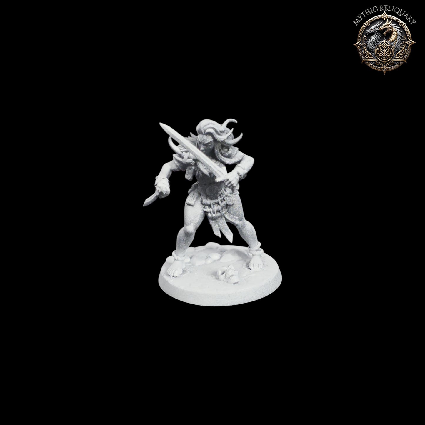 Frost Alfar Warrior by Artisan Guild | Pro-Printed Miniature | Elf Fighter, Female Barbarian for D&D, TTRPGs