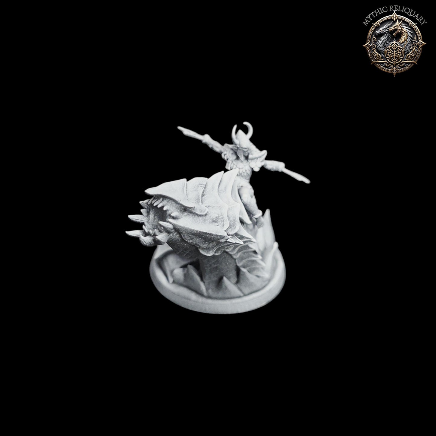 Frost Wyrm Barbarian by Artisan Guild | Large Pro-Printed Miniature | Elf Mounted Berserker, Boss Monster for D&D, TTRPGs
