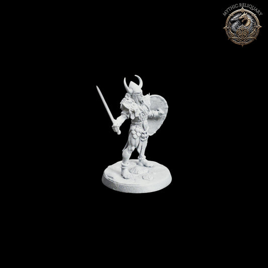 Frost Alfar Warrior by Artisan Guild | Pro-Printed Miniature | Elf Fighter, Sword and Shield Paladin for D&D, TTRPGs