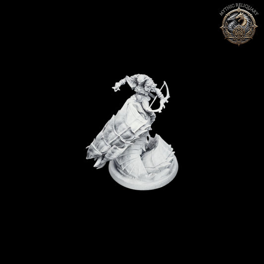 Frost Wyrm Rider by Artisan Guild | Large Pro-Printed Miniature | Elf Mounted Archer, Boss Monster for D&D, TTRPGs