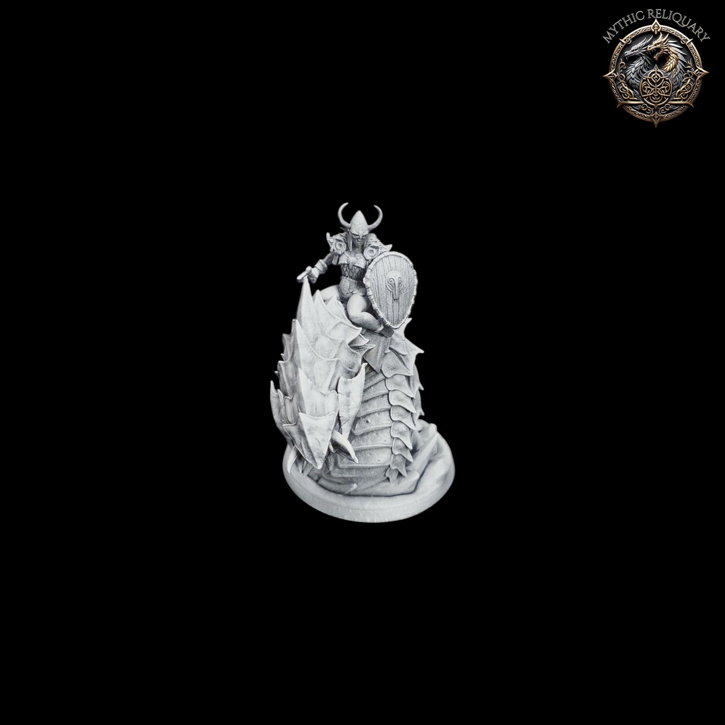 Frost Wyrm Champion by Artisan Guild | Large Pro-Printed Miniature | Elf Mounted Fighter, Boss Monster for D&D, TTRPGs
