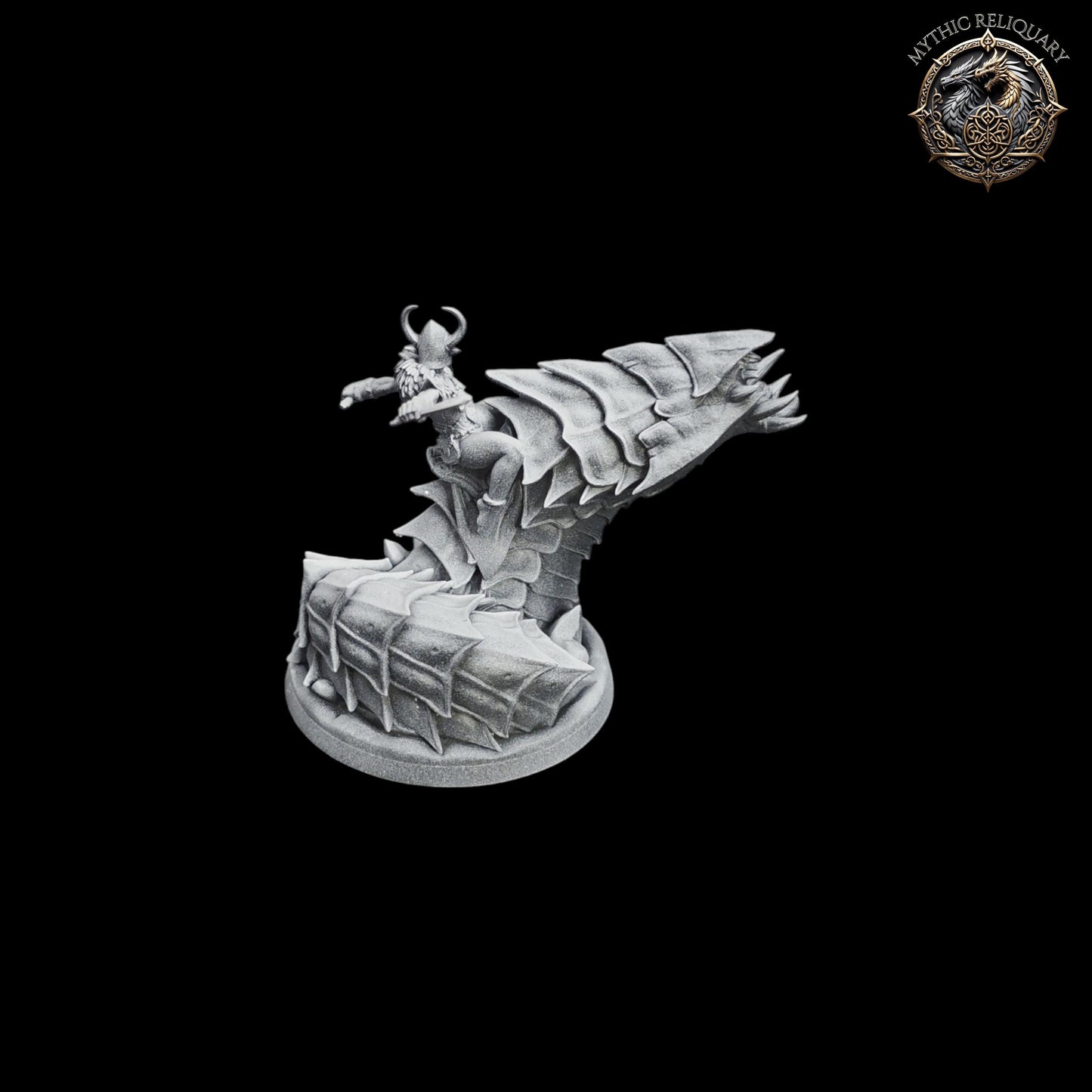 Frost Wyrm Barbarian by Artisan Guild | Large Pro-Printed Miniature | Elf Mounted Berserker, Boss Monster for D&D, TTRPGs