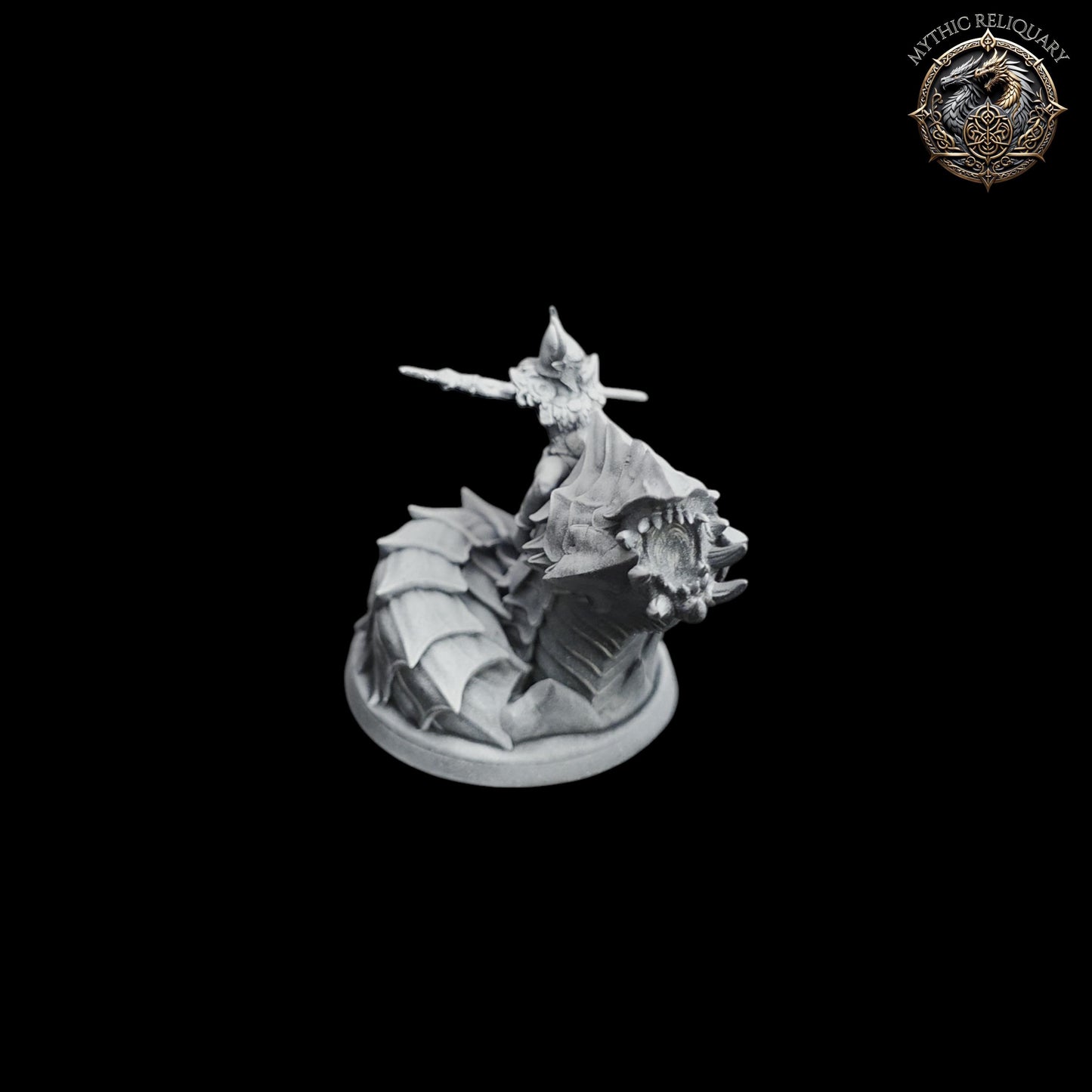 Frost Wyrm Barbarian by Artisan Guild | Large Pro-Printed Miniature | Elf Mounted Berserker, Boss Monster for D&D, TTRPGs