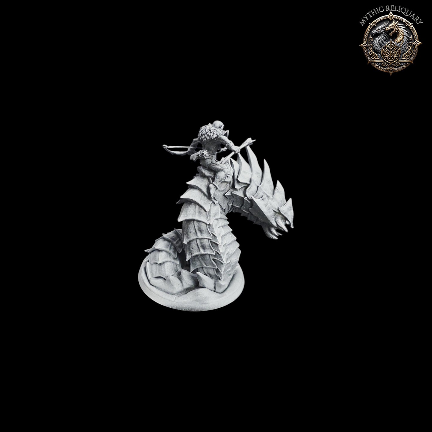 Frost Wyrm Rider by Artisan Guild | Large Pro-Printed Miniature | Elf Mounted Archer, Boss Monster for D&D, TTRPGs