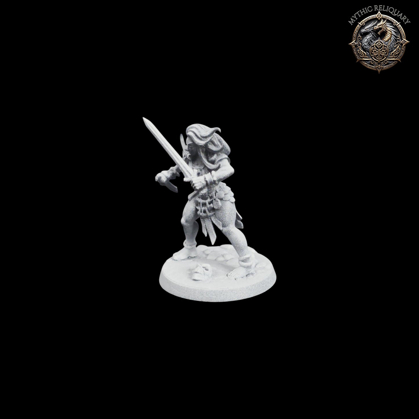 Frost Alfar Warrior by Artisan Guild | Pro-Printed Miniature | Elf Fighter, Female Barbarian for D&D, TTRPGs