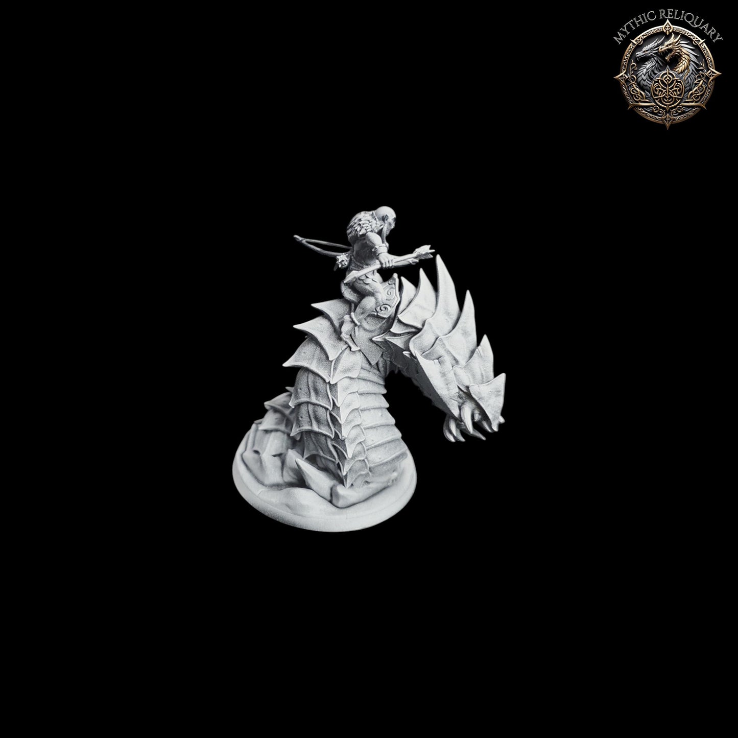 Frost Wyrm Rider by Artisan Guild | Large Pro-Printed Miniature | Elf Mounted Archer, Boss Monster for D&D, TTRPGs