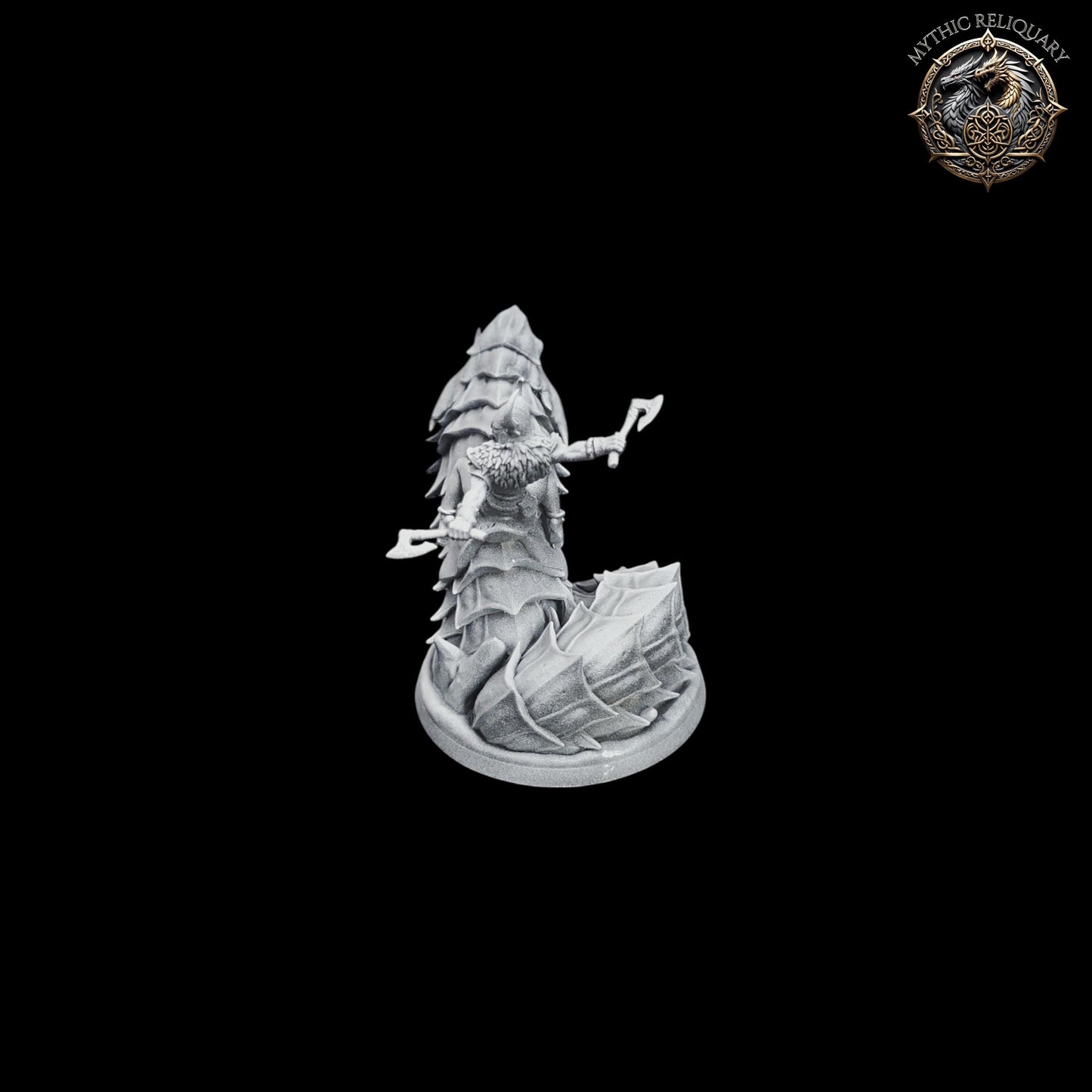 Frost Wyrm Barbarian by Artisan Guild | Large Pro-Printed Miniature | Elf Mounted Berserker, Boss Monster for D&D, TTRPGs