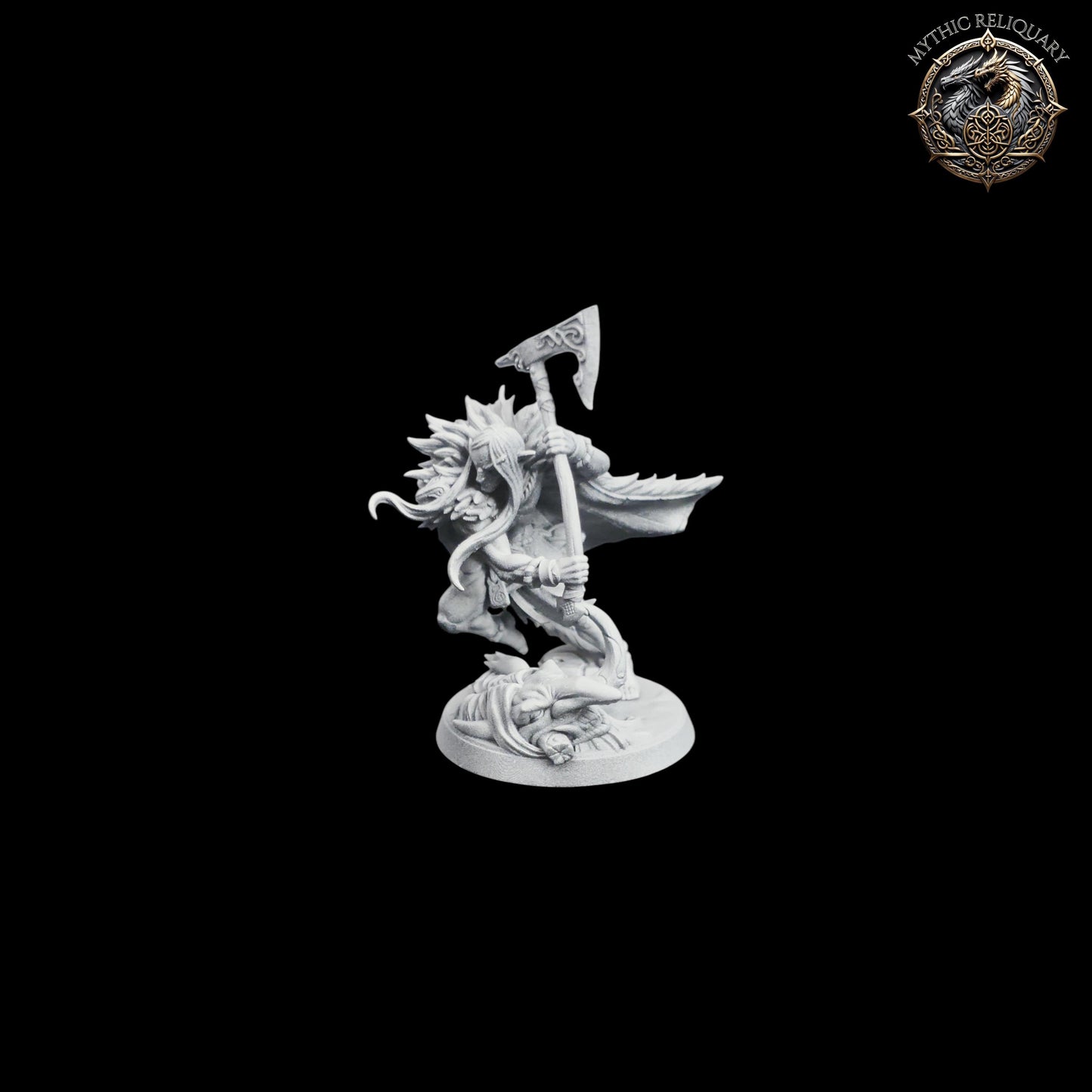 Kvällandir Trollkiller by Artisan Guild | Pro-Printed, Primed Miniature | Elf Barbarian, Ranger Slayer for D&D, TTRPGs