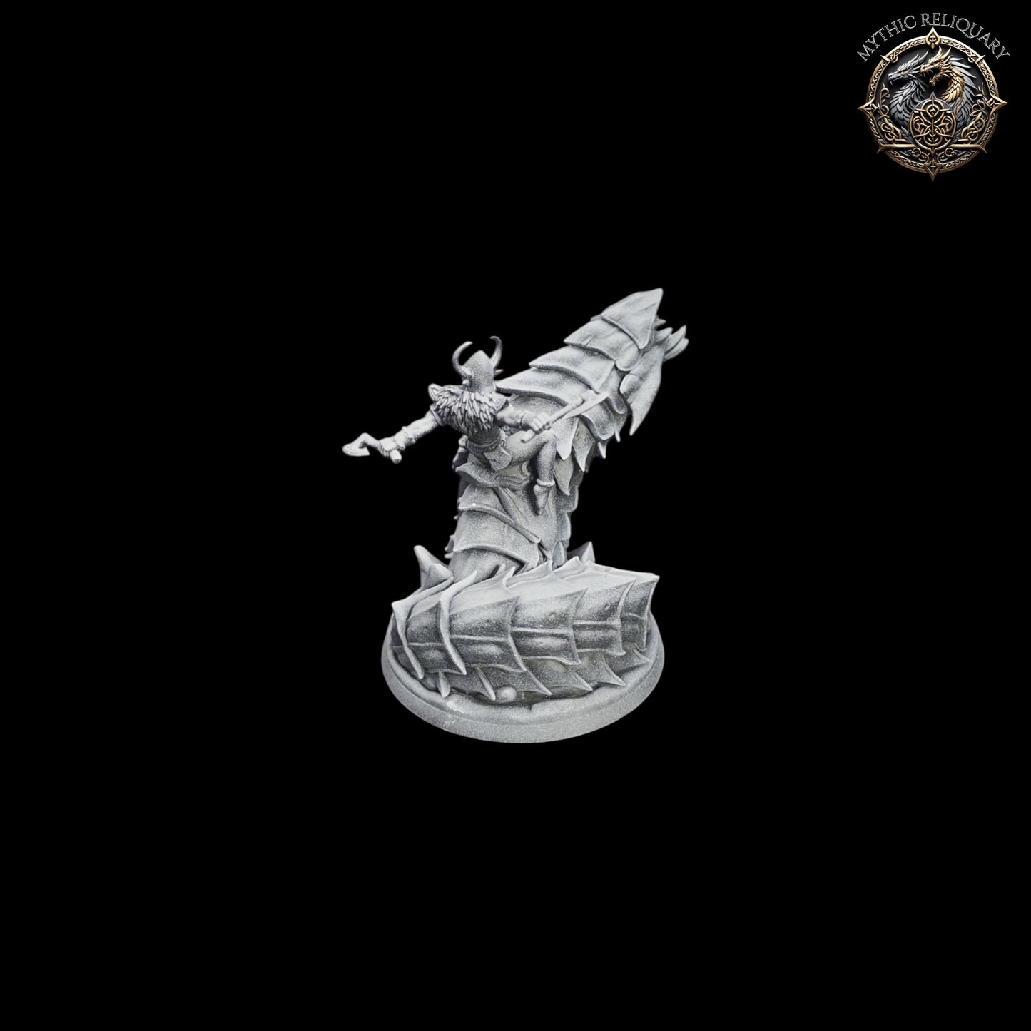 Frost Wyrm Barbarian by Artisan Guild | Large Pro-Printed Miniature | Elf Mounted Berserker, Boss Monster for D&D, TTRPGs