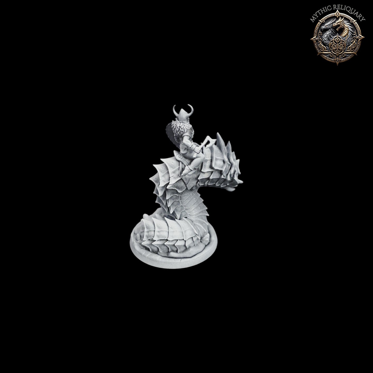 Frost Wyrm Champion by Artisan Guild | Large Pro-Printed Miniature | Elf Mounted Fighter, Boss Monster for D&D, TTRPGs